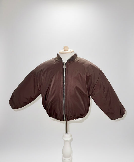Veste bomber marron avec fermeture zippée